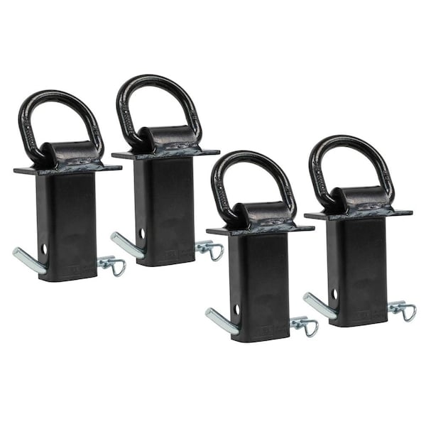 Mytee Products Trailer Stake Pocket -Small 5/8in Forged D Ring Black Powder Coated 5400lbs WLL, 4PK SPDR-Sx4 - main