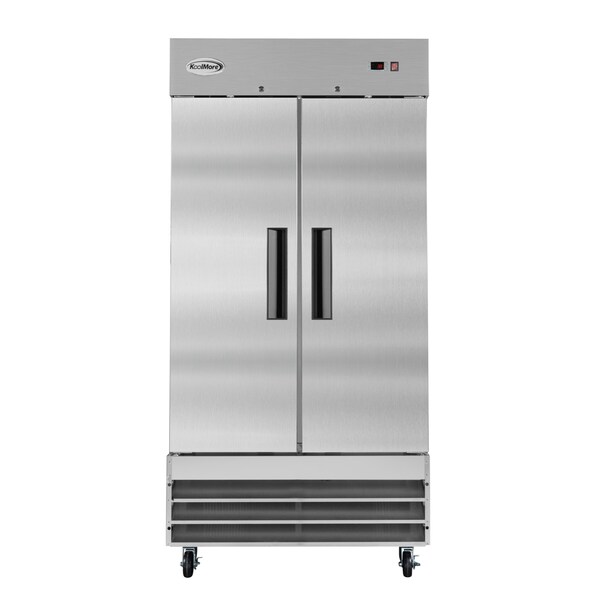 Koolmore 39 in. Commercial Stainless Steel 2-Door Reach-In Refrigerator, 30 cu. ft. RIR-2D-SS35C - main