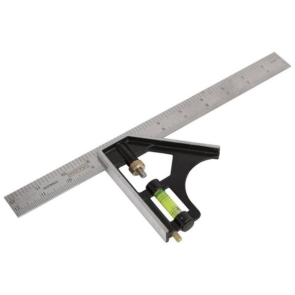 Vulcan Combo Square, 1 2.5 in cm W Blade, 12 in 30.5 cm L Blade, SAE & Metric Graduation TGE-TS12 - main
