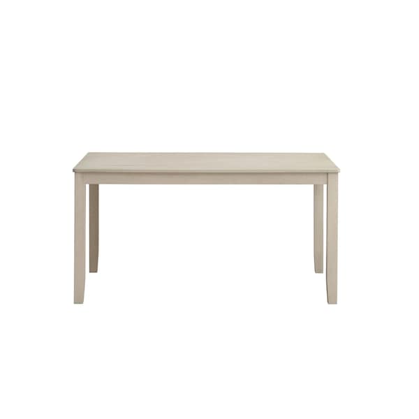 Homeroots 59" Antiqued White Wood Dining Table 630374 - main