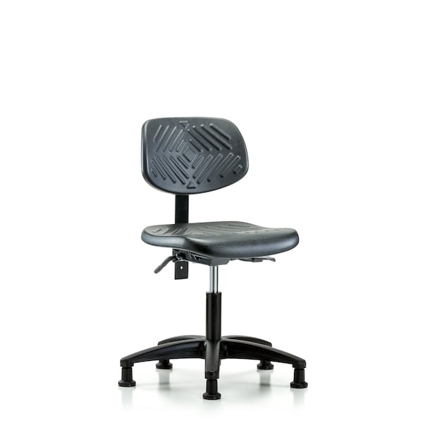 Blue Ridge Ergonomics Desk Chair Desk Chair, Polyurethane, Glides, No Arms, 17" to 22" Height, Black; Blue BR-PDHCH-RG-T0-A0-RG - main