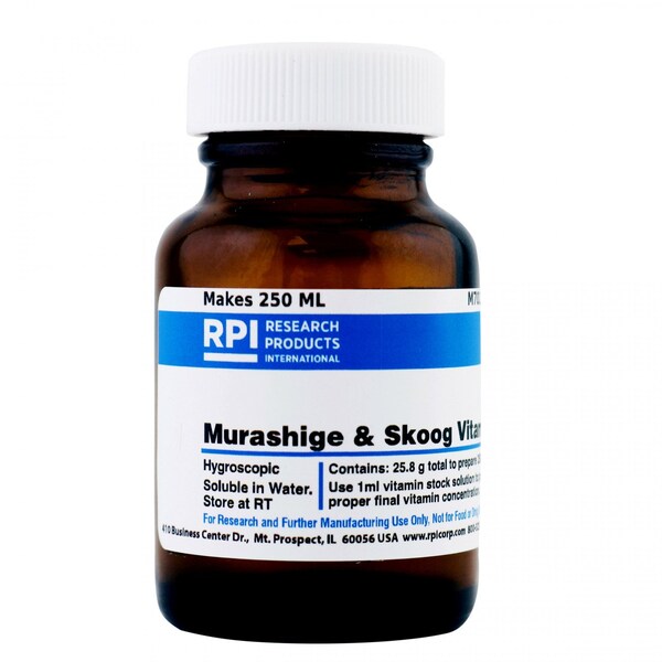 Rpi Murashige and Skoog Vitamin Mixture, 25.80 Grams of Powder, Makes 250 Milliliters of Solution M70100-0.25 - main