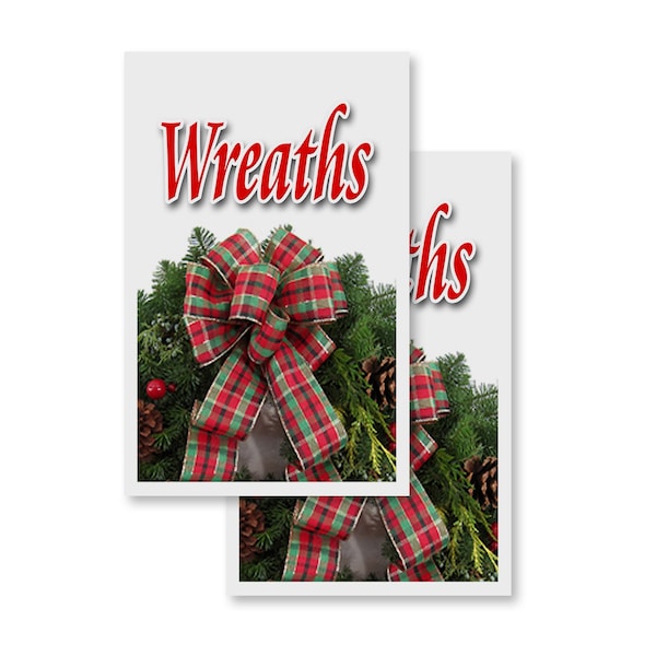 Signmission Wreaths, Vinyl Decals Only 24 Inch x 36 Inch, Vinyl Decal, 2PK DSB-2436-2PACK-Wreaths - main