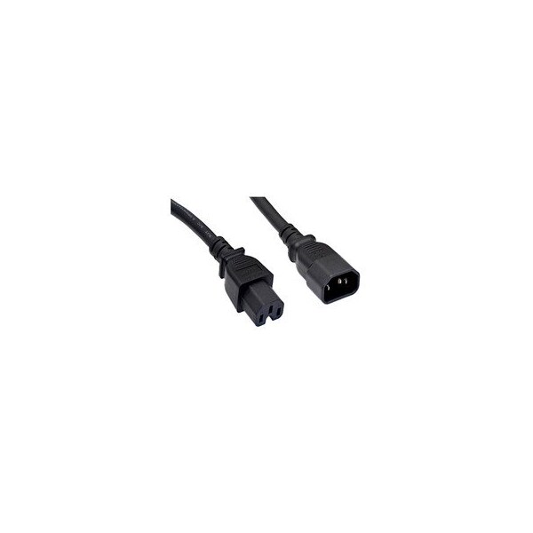 Cable Wholesale High Temperature Power Cord, C14 to C15, 14AWG, 15 Amp / 250 Volt, UL SJT, Black, 5 foot 10W2-07105 - main