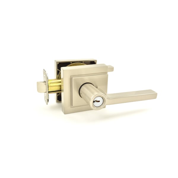 Schlage Residential Latitude Lever with Upland Rose Keyed Entry Lock C Keyway with 16211 Latch and 10063 Strike F51ALAT619ULD - main