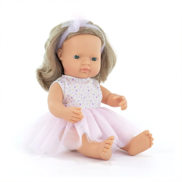 Miniland My Friends & Me Baby Doll, Dark Blonde Girl, 15'' 33208 - main