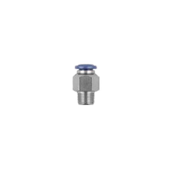 Usa Industrials Push to Connect Tube Fitting, Nickel Plated Brass w/ Plastic Release Ring, Male Straight, ZUSA-TF-PTC-NPBR-385 - main