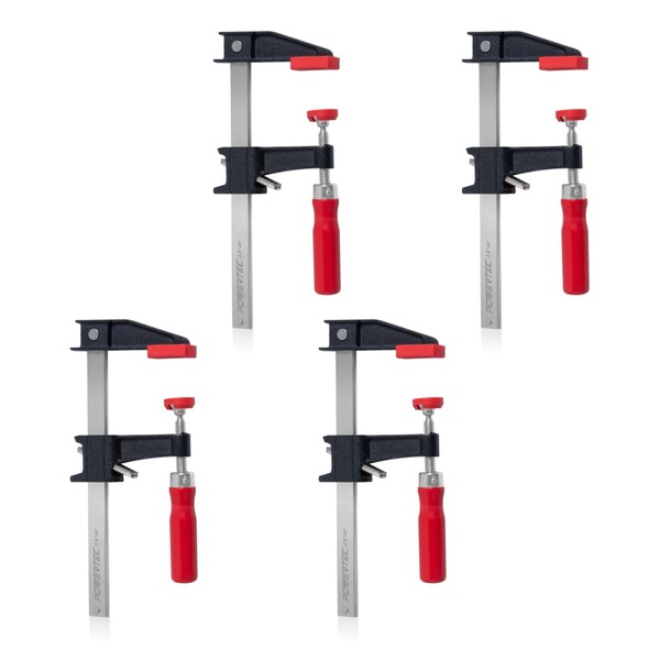 Powertec 6 in. Steel Bar Clamps w/ 600 lbs Loads Limit & 2-1/2 in. Throat, Quick-Release F Clamp, 4PK 71917-P2N - main