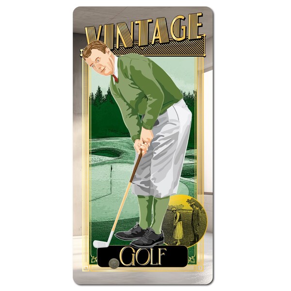 Se-Kure Luxe Nostalgic Mens Golf Mirrored Sign 15 x8 ZVMG158 - main