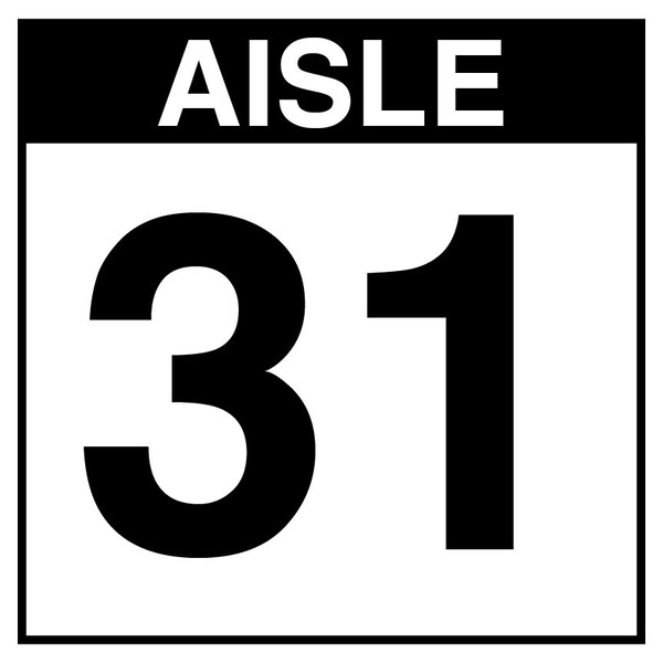 5S Supplies Warehouse Aisle 31 Sign - 24in x 24in - DOUBLE - BRKT - PVC AISLE31-24X24-DOUBLE-BRKT - main