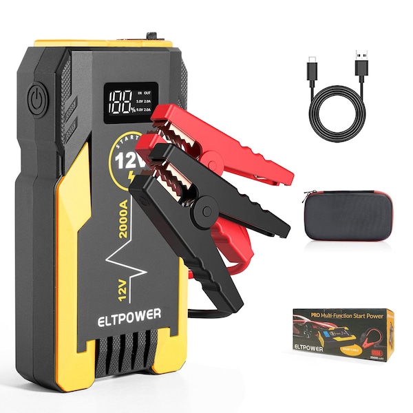 Wrightmaster 20000mAh Car Battery Jump Starter for Up to 9L Gas 7L Diesel with Yellow ZR-CY-ET05-YE - main