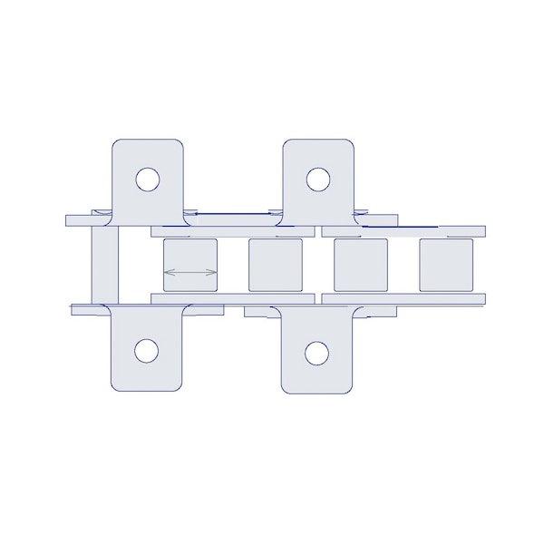 Hkk Chain HKK Riveted Single Pitch Standard w/K-1 Att Every 2nd P on Pin Link, 1P, 5/8 Dia x 5/8 W RC080RK1E2P - main
