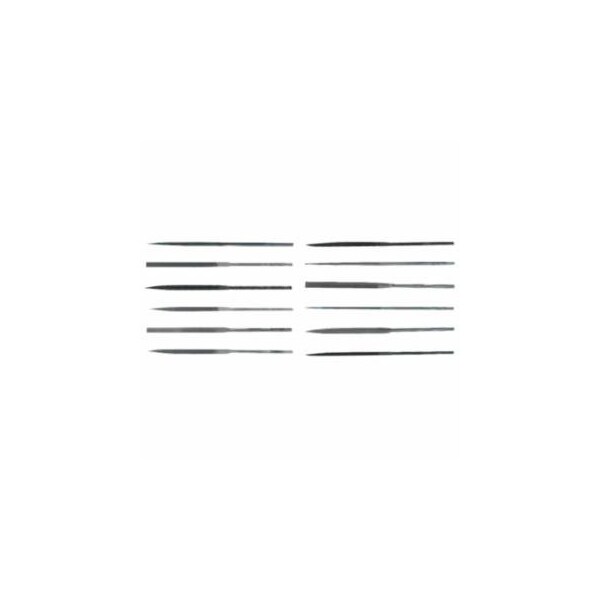 Crescent/Nicholson Swiss Pattern Thin Rectangular Needle File, 6-1/4 in, 2 Cut, 12PK 183-37842 - main