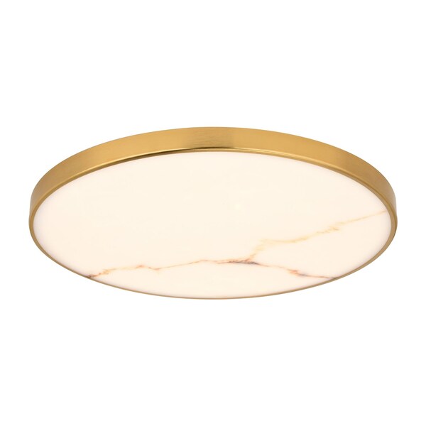 Vaxcel Aurelia 16-in Brushed Gold Contemporary Round LED Flush Mount Ceiling Light Alabaster Shade C0357 - main