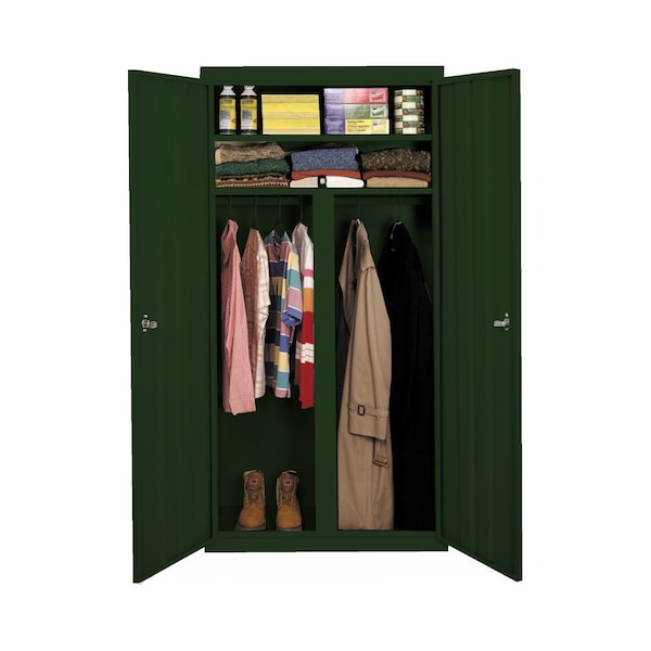 Steel Cabinets Usa Storage Cabinet, 72 in H, 36 in W, Hunter Green, 2 Shelves W-367224DS-H GRN - main