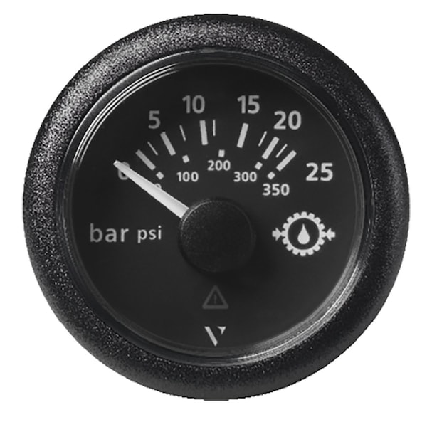 Veratron 52MM (2-1/16") ViewLine Transmission Oil Pressure 25 Bar/350 PSI - Black Dial and Round A2C59514136 - main