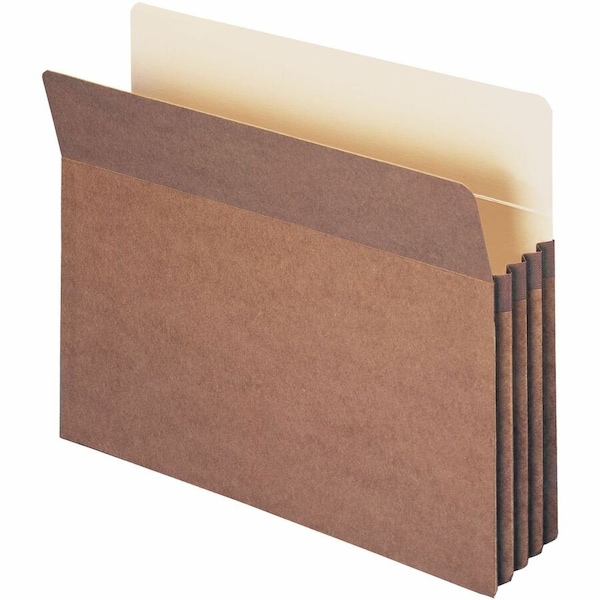 Smead 100% RECYCLED TOP TAB FILE POCKETS, 3.5in EXPANSION, LETTER SIZE, REDROPE, 25PK 73205 - main