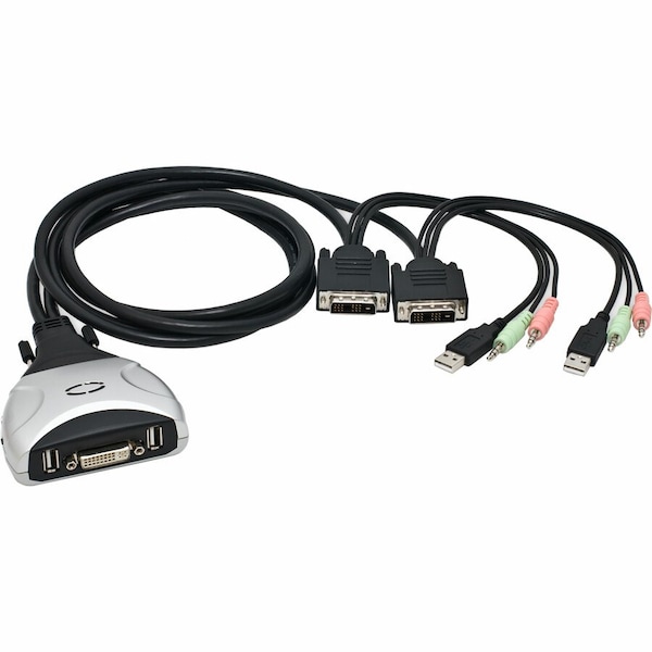 Syba Cable SY-KVM20075 2Port USB KVM Switch Perfect for Windows and Mac with 4feet Cables Retail SY-KVM20075 - main