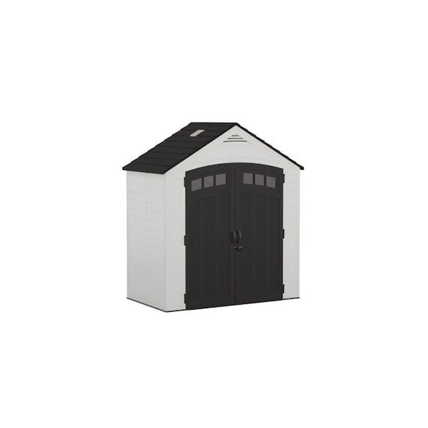 Suncast Vista 7 ft. x 4 ft. Resin Standard Modern Storage Shed with Floor Kit BMS7405 - main