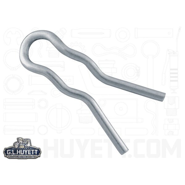 Huyett Hair Pin, Zn Plt Spg Stl, .026 Wire Dia x .375 L x Fits .094 Groove x .063 In Eye Dia BPXZ-415 - main