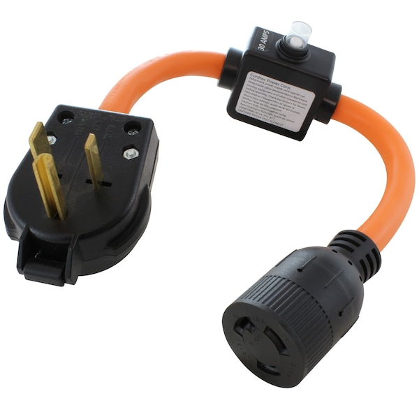 Ac Works 6-50P to L6-30R Adapter, 1.5 ft, 30A Breaker-Protected, Heavy-Duty STW S650ICBL630 - main