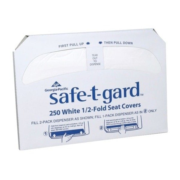 Georgia-Pacific Toliet Seat Cover: 1/2 Fold, 250 Sheets, White, 5000 PK 47046 - main