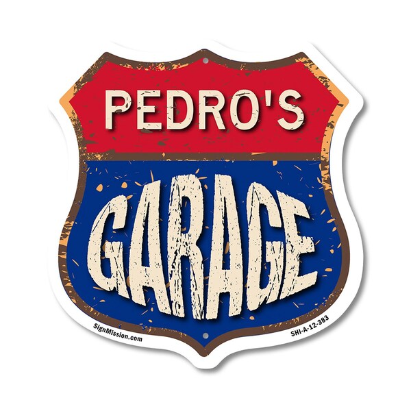 Signmission Pedro's Garage, 12 Inch X 12 Inch, Aluminum Metal Sign SHI-A-12-383-PEDRO - main