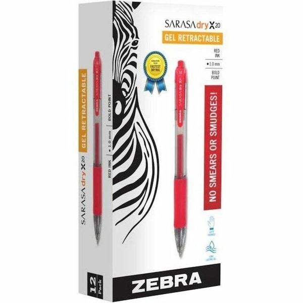 Zebra Pen Pen, Gel, Rt, 1Mm, Sarasa, Rd, PK12 46630 - main