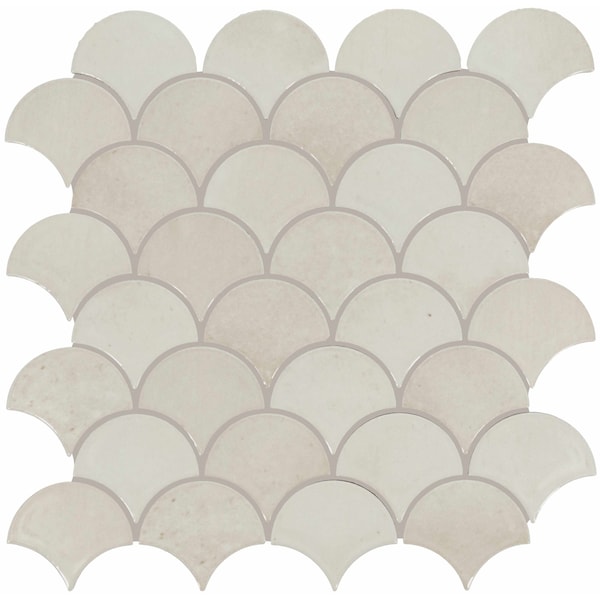 Daltile Miramo 3'' Ceramic Fan Wall Mosaic, 10PK MR44FAN3MBMSGL - main