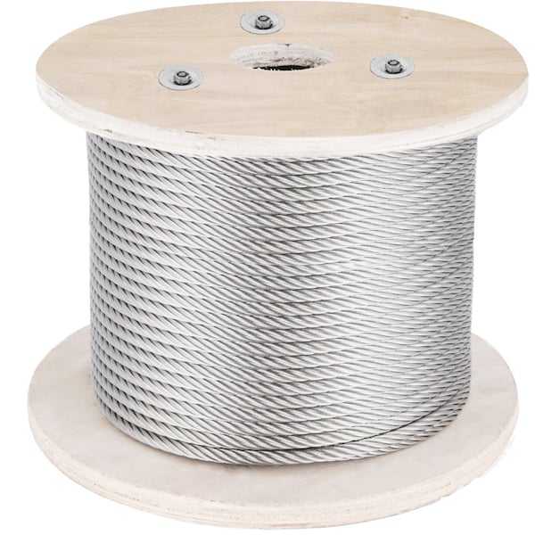 Vevor 304 Stainless Steel Wire Rope Cable, 3/16, 7x19, 500 ft Reel RSSS006 - main