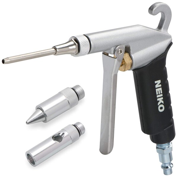 Neiko High Flow Air Blow Gun | 3 Pc Pneumatic Air Nozzle | Dust Gun | Air Gun Compressor Accessories | ¼ in 31121A - main