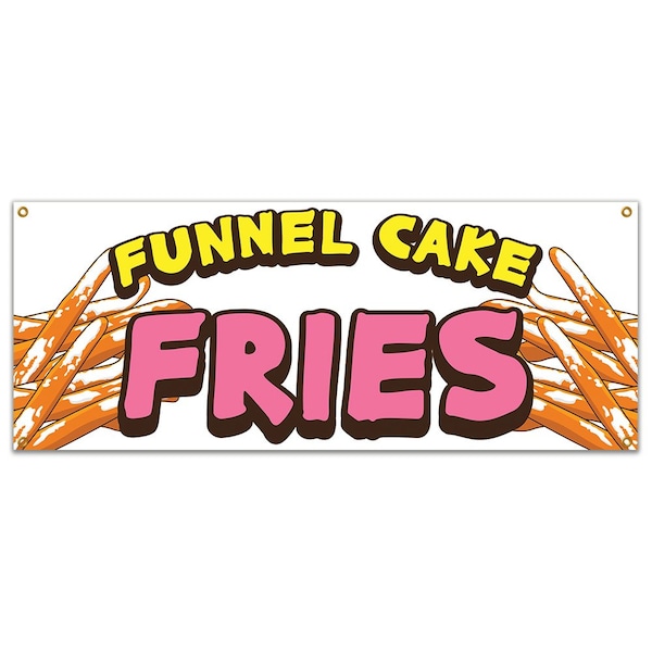 Signmission Funnel Cake Fries, 18 Inch x 48 Inch, Banner B-Funnel Cake Fries19 - main
