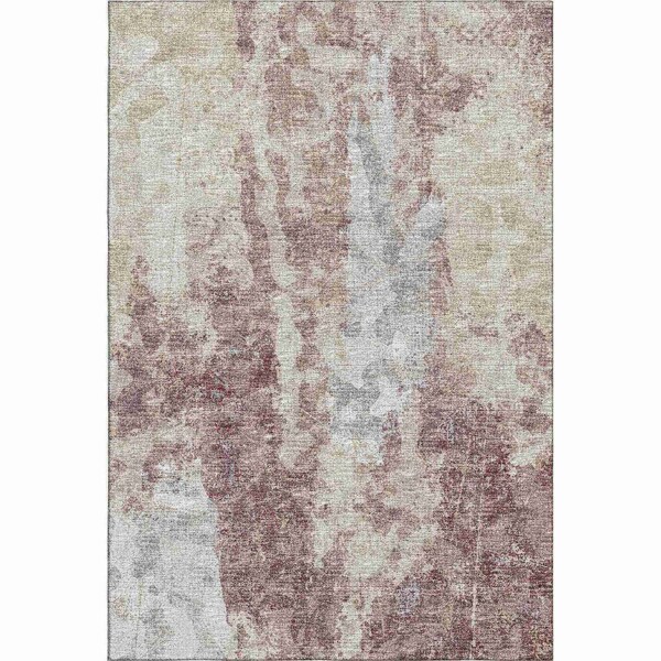 Homeroots 10' X 14' Plum And Ivory Abstract Washable Indoor Outdoor Area Rug 643624 - main