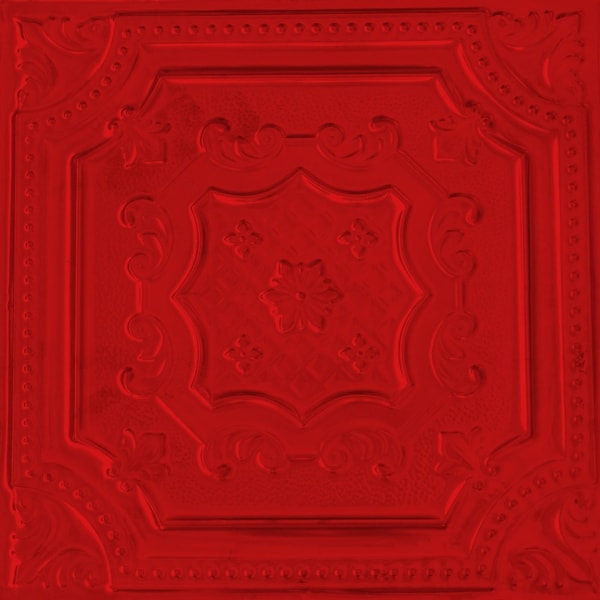 Shanko All Day Tony Pattern 612 Fire Engine Red Lay-in Grid Powder Coated Standard Ceiling Tiles, 12PK ADT612-DI-STD-FIRE-12 - main