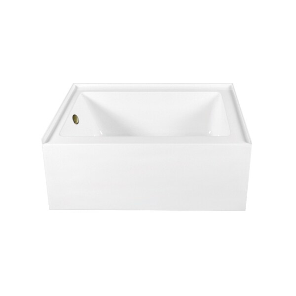 Kingston Brass 60-Inch Acrylic Rectangular 3-Wall Alcove Tub Combo with Waste and Overflow Drain, Left Hand Drain CVTAP603222L3 - main