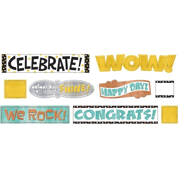 Trend I Heart Metal WipeOff Celebration Signs Mini Bulletin Board Set T8773 - main