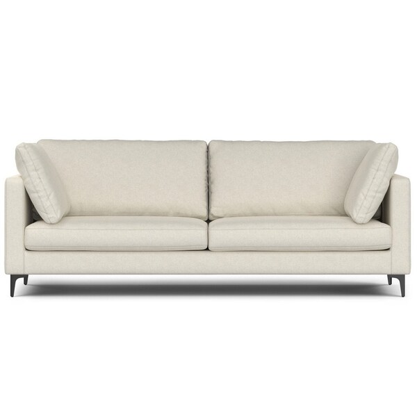 Homeroots 90" Cream Fabric Sofa With Black Legs 641003 - main