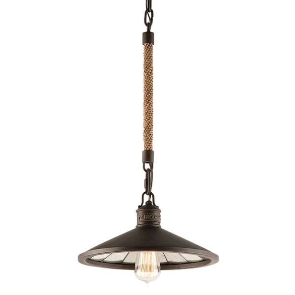 Troy Lighting Brooklyn 1 Light Pendant 12 In. Heritage Bronze F3144-HBZ - main
