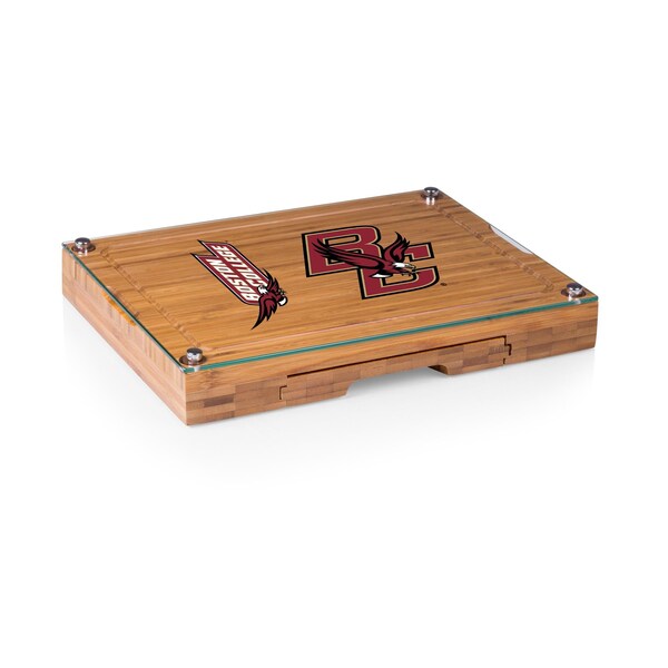 Picnic Time Family Of Brands NCAA Boston College Eagles Concerto Glass Top Cheese Board and Knife Set 919-00-505-054-0 - main