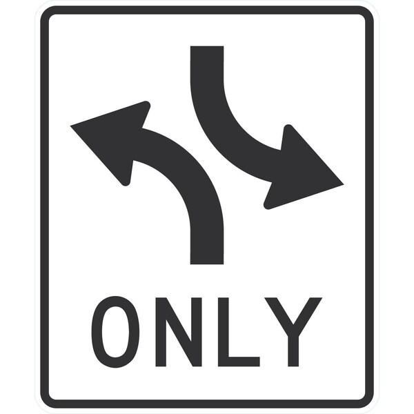 Lyle Two-Way Left Turn Only (symbol), 30x36, Diamond Grade, White G-15639-DG_30x36 - main