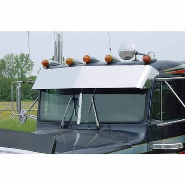 Ilc Replacement For Peterbilt 359 Year 1981 13In Blind Mount Stainless Steel Drop Visor WZ-EL3J-3 - main