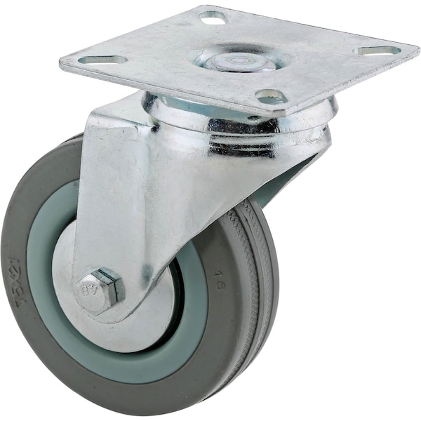 Steelex 3" Gray Rubber Swivel Caster D2594 - main