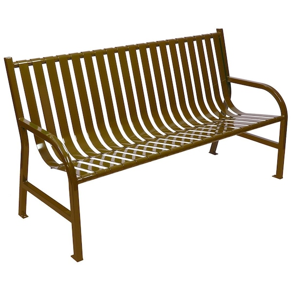 Witt Industries 5 Ft. Brown, Outdoor, Slatted Metal Bench M5-BCH-BN - main