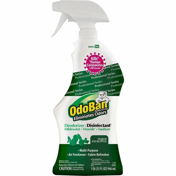 Odoban Eucalyptus Deodorizer Disinfectant Spray, Ready-To-Use, 32fl oz (1 quart), 12PK 910062Q12 - main