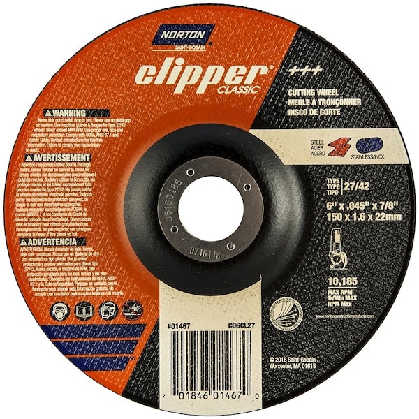 Saint-Gobain Abrasives CUT-OFF WHEEL 6 in.X.045 in. 70184601467 - main