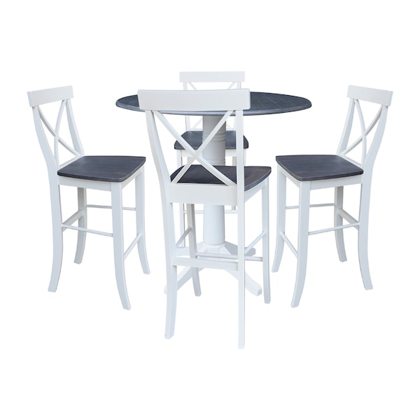 Whitewood Industries Extension Dining Tables, 45 in L, 38 in H, Parawood, 5 Piece Set K05-42DPT-27-S61334 - main