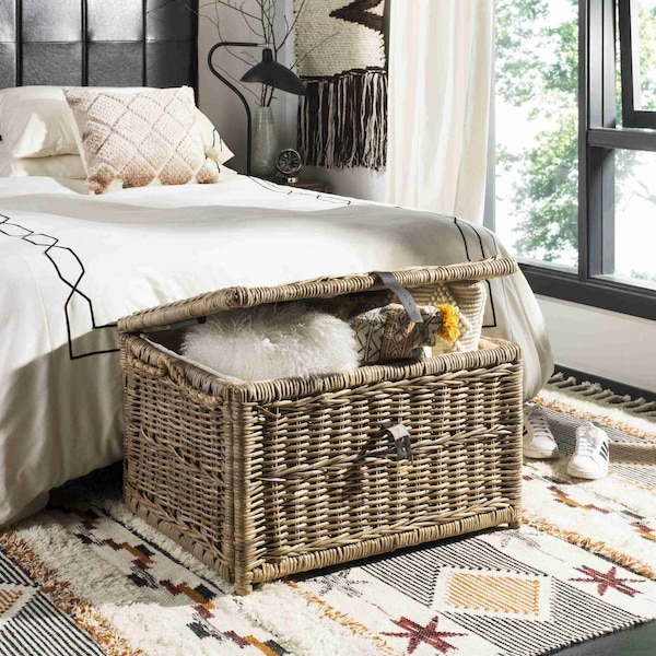 Happimess Caden 30in Wicker Storage Trunk, Natural HPM9001C - main