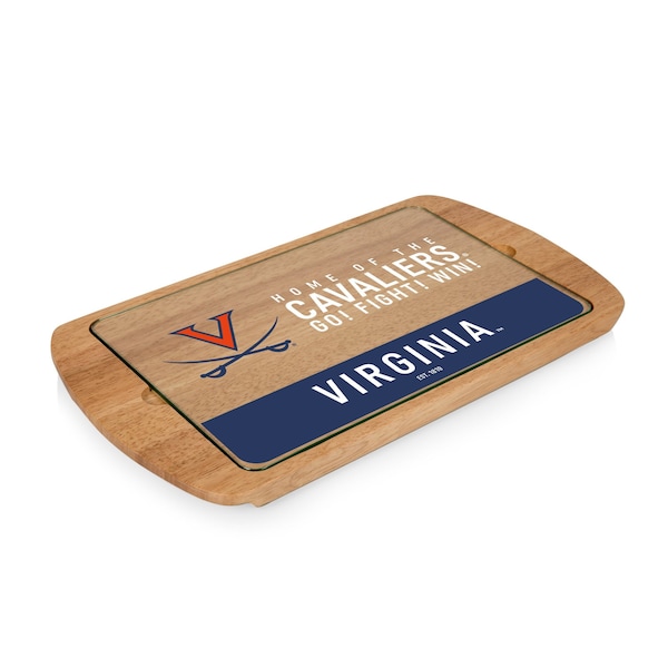 Picnic Time Family Of Brands NCAA Virginia Cavaliers Billboard Glass Top Cheese Board - Charcuterie Boards, Parawood 911-01-505-594-0 - main