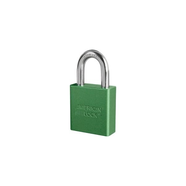 Master Lock Co Padlock 1-1/8in Shackle Aluminum Green A1205KD GRN - main