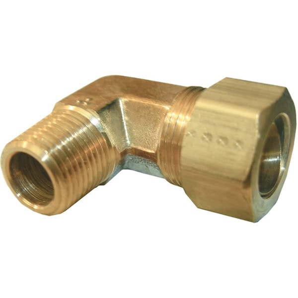 Westlake Pipe & Fittings 5/8'' Cx1/2'' MPT 90 Deg. Compression Brass Elbow, 1/4 Bend 17-6955 - main